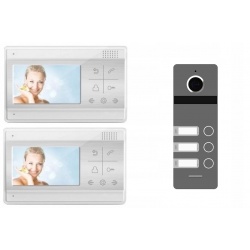 Wideodomofon dwurodzinny z kamerą i 2 odbiornikami LCD 4.3 cali Reer Electronics