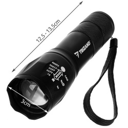 Latarka taktyczna Cree ZOOM Trizand T6 ładowarka USB wytrzymałe etui