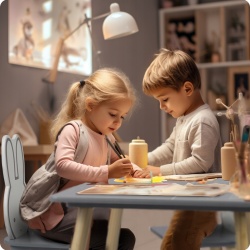 Stolik z dwoma krzesełkami dla dzieci Ricokids Króliczek RC-847