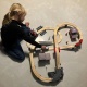 Kolejka drewniana pociąg na baterie Tory ogromna dla dzieci 4,8m