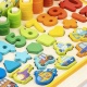 Układanka drewniana gra rybki Montessori matematyczna klocki zabawka dla dzieci