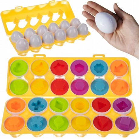 Układanka jajka sorter dopasuj kształty zabawka edukacyjna