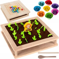 Układanka drewniana farma gra Memory pamięciowa Montessori dla dzieci
