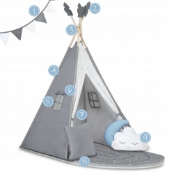 Namiot tipi dla dzieci poduszki Nukido NK-406