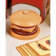 Burger drewniany restauracja układanka sorter 10 kart dla dzieci