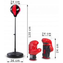Gruszka bokserska na statywie dla dzieci rękawice zestaw bokserski
