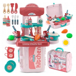 Kuchnia zabawkowa z walizką dla dzieci w walizce sztućce garnek 2 kolory