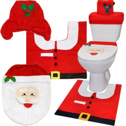 Zestaw świąteczny do łazienki toalety chodnik dywanik na deskę Mikołaj