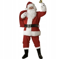 Profesjonalny strój Świętego Mikołaja kostium welurowy zestaw Premium 13 el