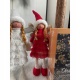 Wróżka Świąteczna anioł figurka elf dekoracja 40cm czerwona biała szara