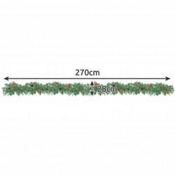 Girlanda choinkowa łańcuch świąteczna 270 cm sztuczna lampki LED zielona