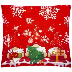 Poszewka na poduszkę 40x40 cm jasiek dekoracyjna jaśka świąteczna skrzaty