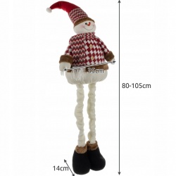 Skrzat krasnal Bałwan świąteczny teleskopowy duży 105cm regulowany
