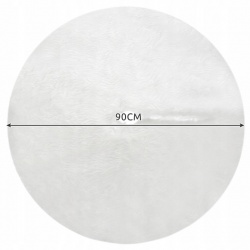 Dywanik pod choinkę mata futerko biały 90 cm okrągły