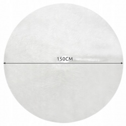 Dywanik pod choinkę mata futerko biały 150 cm okrągły duży