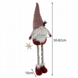 Skrzat krasnal świąteczny teleskopowy duży gnom 82cm regulowany