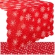 Bieżnik Świąteczny na stół obrus święta 185x35 cm czerwony wigilijny śnieg