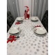 Obrus Świąteczny na stół Boże Narodzenie święta biały śnieżynki 220x140 cm