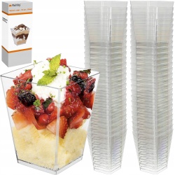 Pucharki do deserów kwadratowe 120ml 50 sztuk Deser lodowy