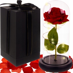 Róża Wieczna w Szkle Prezent LED Świecąca Pudełko lampa dekoracyjna