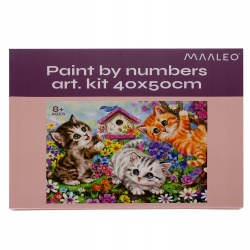 Malowanie po Numerach Obraz kotki 40x50 na Ramie DIY do Malowania