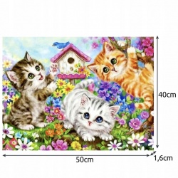 Malowanie po Numerach Obraz kotki 40x50 na Ramie DIY do Malowania