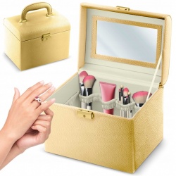Kuferek na kosmetyki szkatułka Massido MS-706 czarny złoty różowy