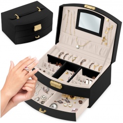 Organizer kuferek na biżuterię kolczyki pierścionki pudełko Massido MS-708