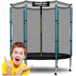 Bezpieczna trampolina ogrodowa dla dzieci batut z siatką 140 cm