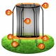 Bezpieczna trampolina ogrodowa dla dzieci batut z siatką 152 cm 5 ft