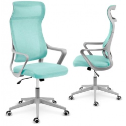 Fotel biurowy z mikrosiatki Labi miętowy krzesło obrotowe