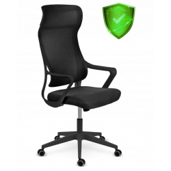 Fotel biurowy z mikrosiatki Labi czarny krzesło obrotowe
