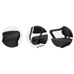 Fotel biurowy z mikrosiatki Labi czarny krzesło obrotowe