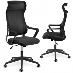 Fotel biurowy z mikrosiatki Labi czarny krzesło obrotowe