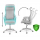 Fotel biurowy z mikrosiatki Labi szary krzesło obrotowe