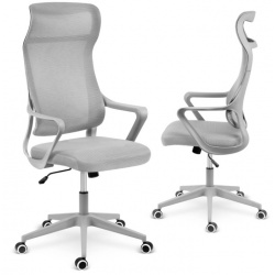 Fotel biurowy z mikrosiatki Labi szary krzesło obrotowe