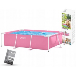 Basen ogrodowy stelażowy 220 x 150 x 60 cm INTEX 28266 różowy