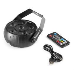 Reflektor bateryjny Strobo PLP12 Party Par 6x 1W Biały Beamz