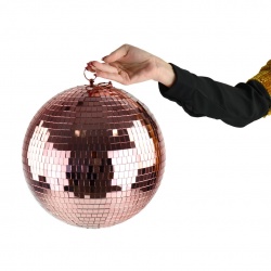 Dyskotekowa złota lub różowa kula lustrzana 30 cm mocowanie do powieszenia