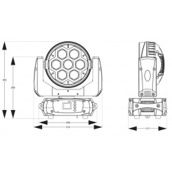 Głowa ruchoma Fuze712 z efektem LED SMD Beamz auto DMX