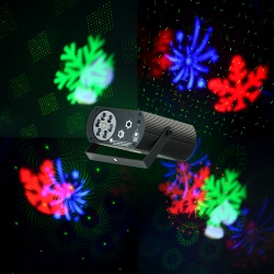 Laser dyskotekowy śnieżny RGB z LED i pilotem GOBO STROBO