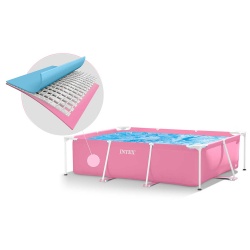 Basen ogrodowy 220 x 150 x 60 cm różowy 28266 INTEX 15w1
