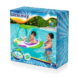 Ponton dla dzieci do pływania z daszkiem 107 x 112 cm Bestway 34149