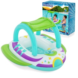 Ponton dla dzieci do pływania z daszkiem 107 x 112 cm Bestway 34149
