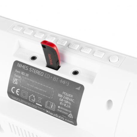 Miniwieża HIFI Nimes odtwarzacz CD tuner FM BT USB biała czarna