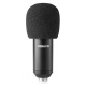 Mikrofon studyjny USB Vonyx CM300 statyw stołowy czarny biały srebrny