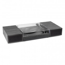 Gramofon z głośnikami RP165B Bluetooth RCA czarny drewniany