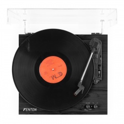 Gramofon z głośnikami RP165B Bluetooth RCA czarny drewniany