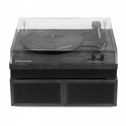 Gramofon z głośnikami RP165B Bluetooth RCA czarny drewniany