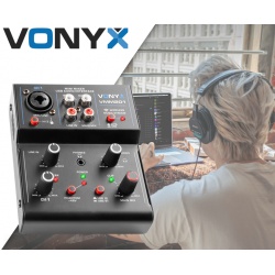 Mikser muzyczny 2-kanałowy USB VMM201 Vonyx Jack XLR
